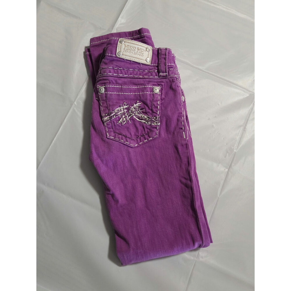 Miss Me Girls' Purple Jeans, 10